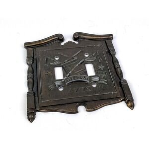 Vintage 1968 American Tack Fyfe & Drum 1776 Double Light Switch Plate